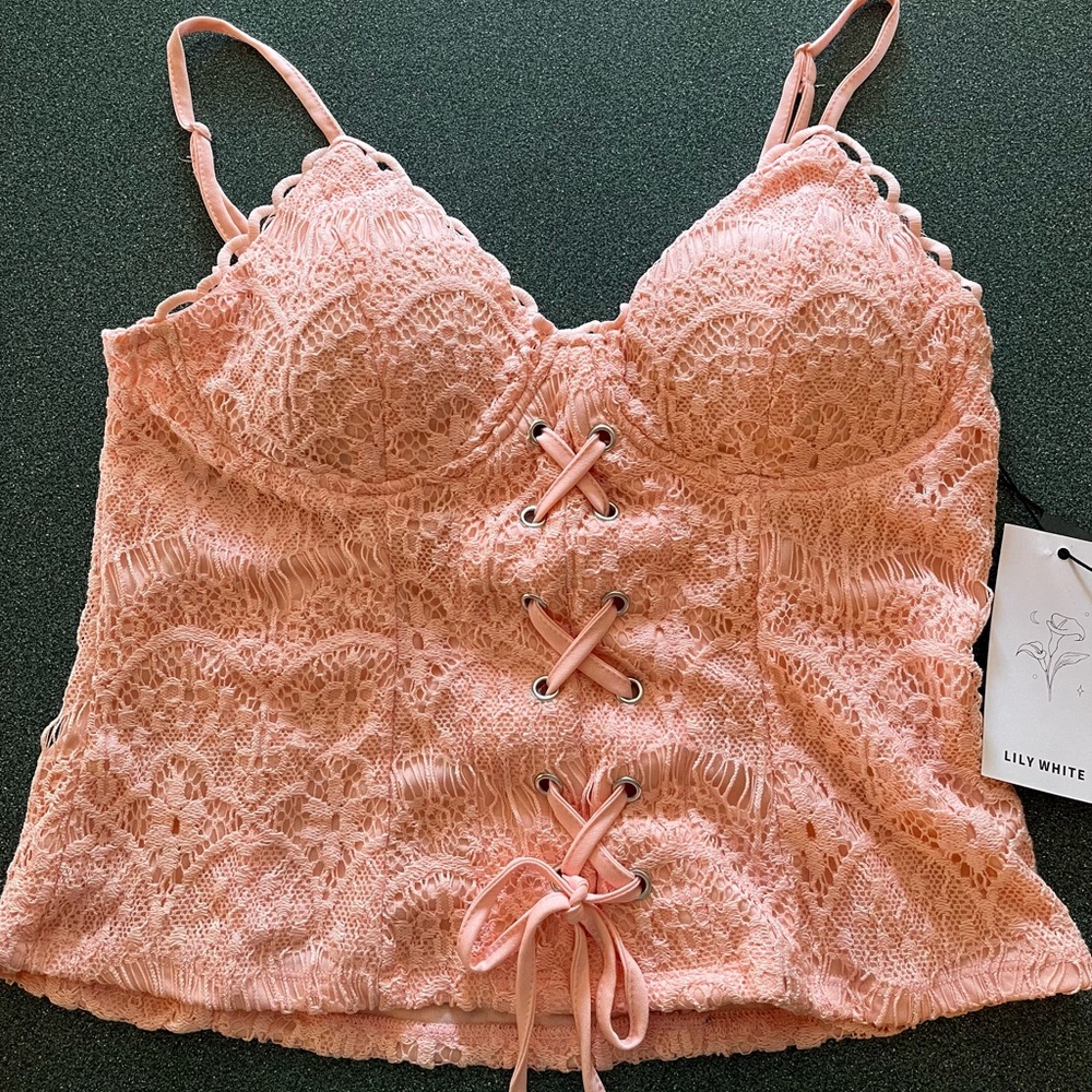 Light Peach Lace Bustier